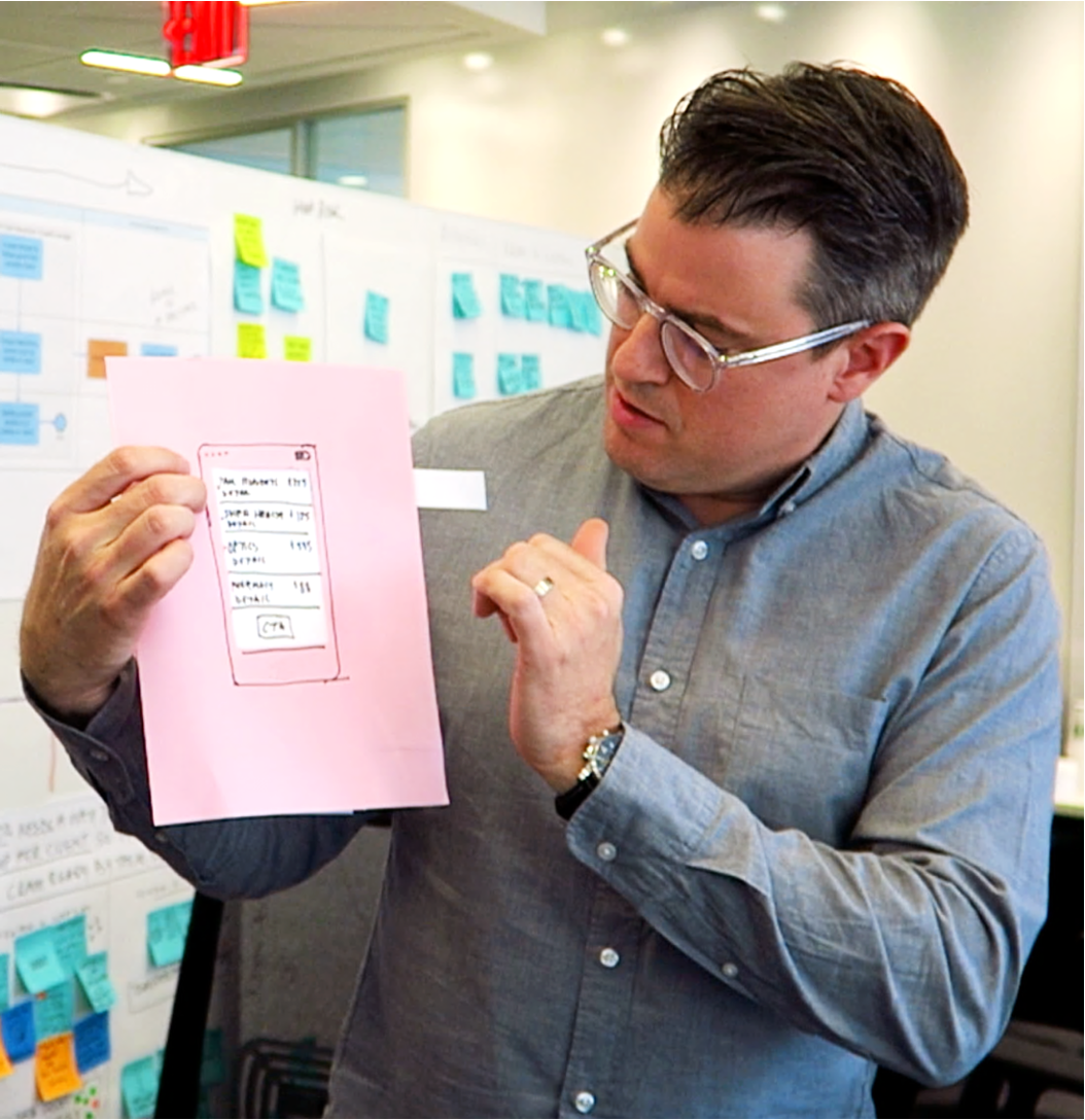 Chris Degnen leading a design thinking workshop